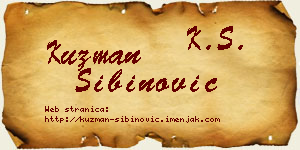 Kuzman Sibinović vizit kartica